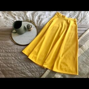 Boohoo yellow a-line skirt